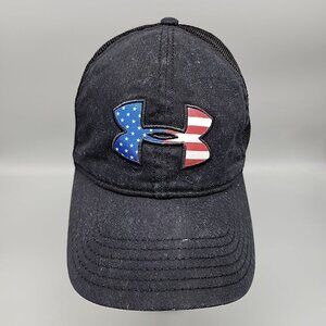 Under Armour Classic Fit American Flag Logo Black Baseball Hat Snapback Osfm